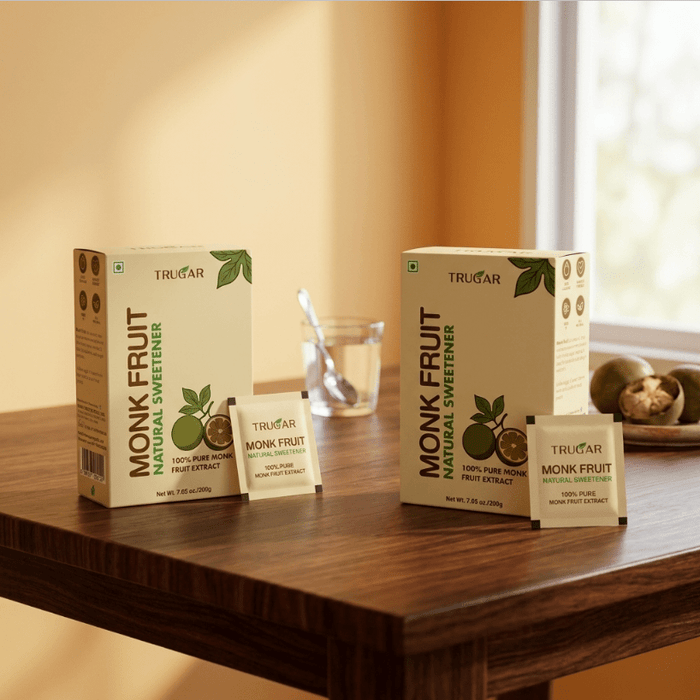 Trugar Natural Monk Fruit Sweetener 50 Sachets | Pack of 2 - Trugar Sweeteners
