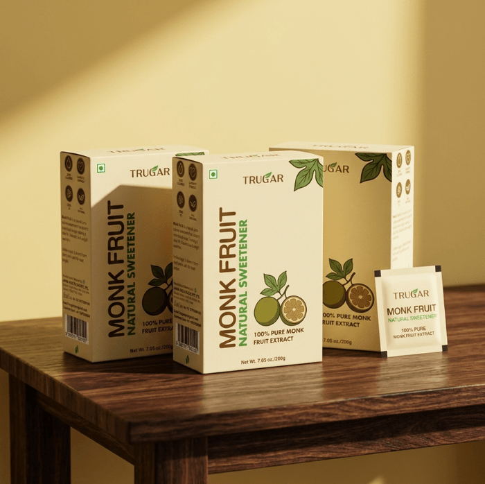 Trugar Natural Monk Fruit Sweetener 50 Sachets | Pack of 3 - Trugar Sweeteners